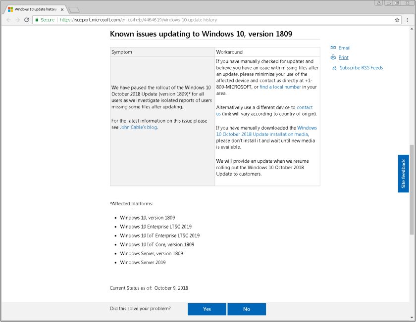 Windows 10 1809 - Known Issues & Affected Platforms.png